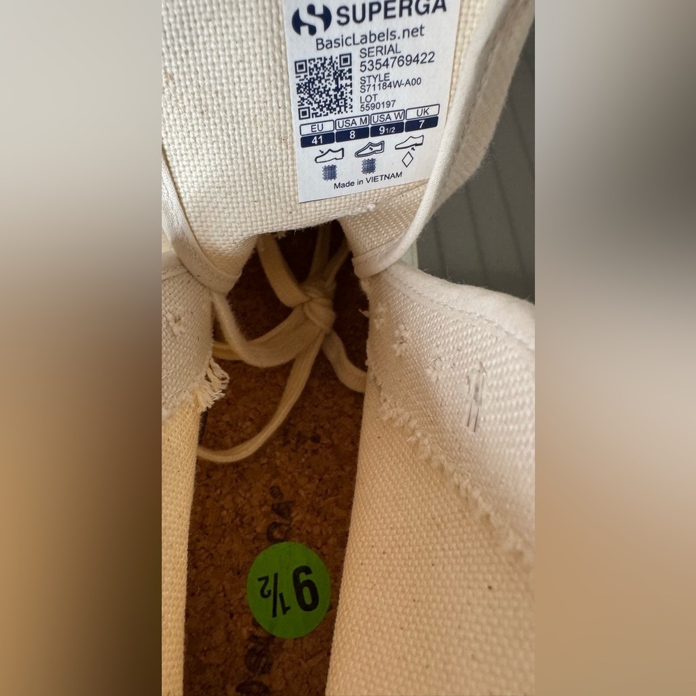 Superga 2341 alpina high top beige Canvas Sneakers unisex mens 8 women 9.5 NWOT - Picture 6 of 8